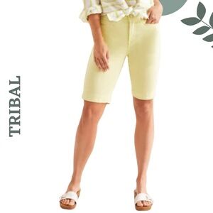 Tribal Denim Bermuda Shorts | Wild Lime| Stretch Comfort | Size 10